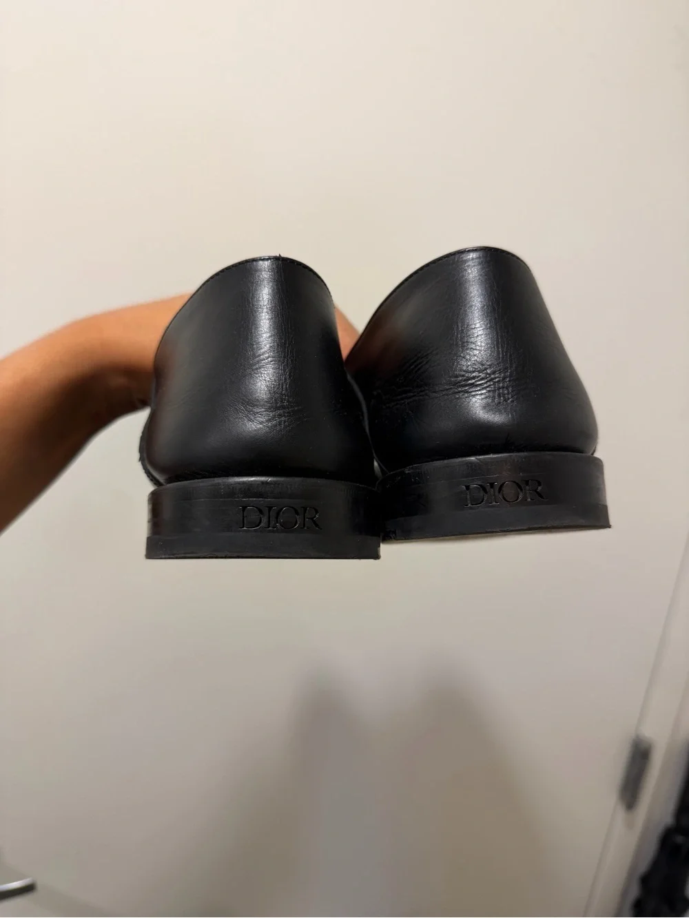 Dior Black and Navy Monogram Penny Loafers